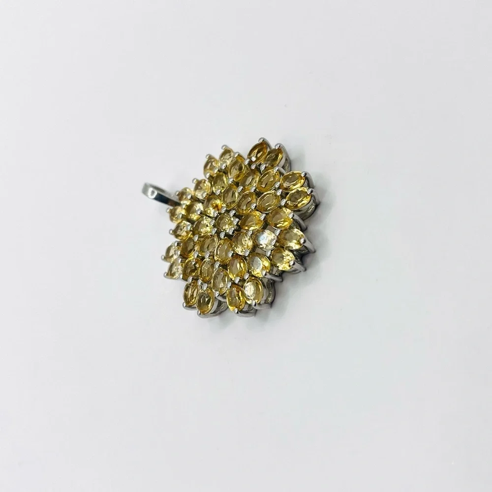 5.5 CT Natural Citrine Silver Tone Pendant - Picture 3 of 4